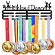 Superdant ハイランドダンスメダルハンガー スコットランドダンスメダルホルダー 12 ライン付き 頑丈なスチール賞ディスプレイホルダー 壁掛けメダルディスプレイラック リボンストラップメダル用 ODIS-WH0021-232-1