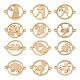 Unicraftale 12pcs segno zodiacale ciondoli di collegamento in acciaio inossidabile tondo piatto dorato con costellazioni collegamenti connettori ciondoli in metallo collegamenti di connettori per la creazione di gioielli STAS-UN0004-68G-1