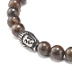 Bracelet de perles rondes tressées en pierres naturelles avec tête de bouddha BJEW-JB07640-5
