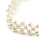 Glass Pearl Braided Beaded Bracelets BJEW-JB08592-4