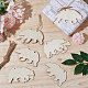 Animal Theme Unfinished Blank Wooden Pendants Set for Painting Arts WOOD-WH0124-26B-4