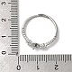 925 anello regolabile in argento sterling placcato in rodio con micro pavè di zirconi STER-NH0001-61P-4
