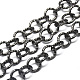 Алюминий Роло цепи, отрыгивающая цепь, текстурированный, с катушкой, несварные, металлический черный, 11.5x2 мм, около 32.8 фута (10 м) / рулон