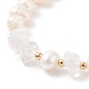 Chips de pierre mélangées naturelles et bracelet de perles avec breloques de boulon d'éclairage en émail BJEW-JB08332-M-7