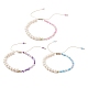 3 Uds. Conjunto de pulseras de cuentas trenzadas de perlas naturales y semillas de vidrio de 3 colores BJEW-JB09572-1