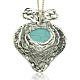 Antique Silver Plated Alloy Synthetic Turquoise Big Pendants PALLOY-J224-02AS-2