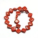 Natural Rhombus Red Jasper Beads Strands G-L254-06-2