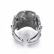 Готический панк сплав черепа открытая манжета кольцо со стразами для мужчин женщин RJEW-T009-52AS-3