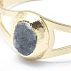 Bracelets de manchette en cristal de quartz druzy naturel et teint BJEW-P079-10G-01-4