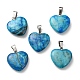 Coeur teints pendentifs de pierres précieuses naturelles G-Q438-05-2