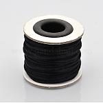 Cola de rata macrame nudo chino haciendo cuerdas redondas hilos de nylon trenzado hilos, Cordón de raso, negro, 2mm, alrededor de 10.93 yarda (10 m) / rollo