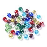 Perles rondelles en verre mélangées faites main, facette, environ 8 mm de diamètre, Longueur 6mm, Trou: 1mm