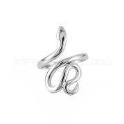 304 Stainless Steel Snake Wide Open Cuff Ring for Women RJEW-S405-226P