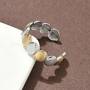 Двухцветные манжетные кольца из нержавеющей стали 304 RJEW-S635-01GP-C