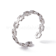 201 anello in acciaio inossidabile con polsino aperto quadrato scavato per donna RJEW-C045-11P
