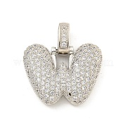 Латунные микропаве прозрачные подвески с фианитом KK-B099-01P-W