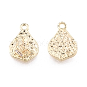 Brass Micro Pave Clear Cubic Zirconia Charms KK-N216-569LG