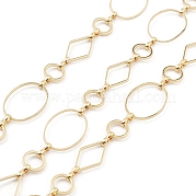 Brass Oval & Ring & Diamond Link Chains CHC-M025-22G