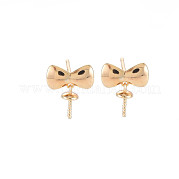 Brass Stud Earring Findings KK-S364-044
