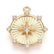 Латунные микропаве прозрачные подвески с фианитом KK-T075-26G