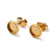 Плоские круглые серьги-гвоздики из нержавеющей стали 304 STAS-I323-14mm-G02