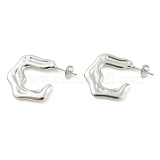 304 Stainless Steel Twist Ring Stud Earrings EJEW-I290-01P