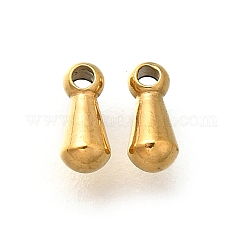 Dijes de acero inoxidable 304, encanto de lágrima, revestimiento de iones (ip), dorado, 5.5x2mm, agujero: 0.9 mm