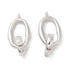 Latón veces por encima de los corchetes, Sin cadmio y níque y plomo, oval, Platino, 31.5mm, agujero: 1.2 mm