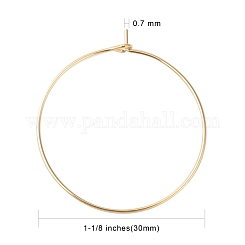 UNICRAFTALE about 50pcs 30mm Wine Glass Charms Rings Stainless Steel Hoop  Earring Findings 0.7mm Pin Earring Beading for Women Basketball Wives Hoop