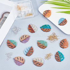 Kits de fabrication de boucles d'oreilles pendantes en forme de feuille&nbsp;DIY-OC0006-06