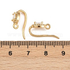 Messing Micro Pave klare Zirkonia ovale Ohrringhaken&nbsp;KK-A274-09G