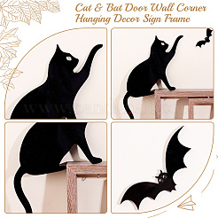 Katze & Fledermaus Acryl-Türaufsatz&nbsp;AJEW-WH0596-009
