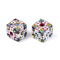 Cuentas de rhinestone de arcilla polimérica con acrílico cuadrado&nbsp;CLAY-T022-03H