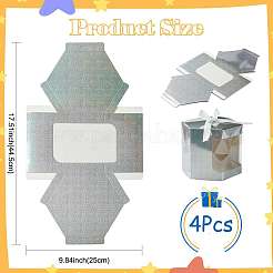 Boîtes cadeaux en papier à fenêtre hexagonale laser&nbsp;CON-FZC0002-001B-01