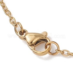 Colliers pour femmes avec pendentif rond en nacre blanche et chaîne en acier inoxydable 304.&nbsp;NJEW-JN05795