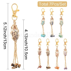 7 pz decorazioni pendenti con pietre preziose naturali e sintetiche&nbsp;HJEW-FS00053