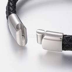 Cordón de cuero trenzado de pulseras de varias vueltas&nbsp;BJEW-H560-51