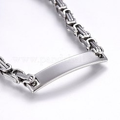 Braccialetti identificativi in acciaio inossidabile 201 anti-ossidazione&nbsp;BJEW-F331-07P