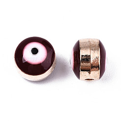 Legierung Emaille-Perlen&nbsp;ENAM-WH0047-14L-8mm