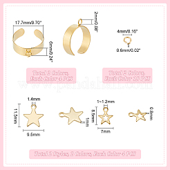 Kit para hacer anillos de puño con dije de estrella&nbsp;STAS-UN0051-40