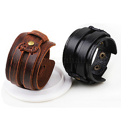 1 Stück breite Kordelarmbänder aus Rindsleder&nbsp;BJEW-CL0001-07A