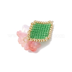 4 ciondolo a forma di fiore con perline di vetro fatte a mano in 4 colori&nbsp;PALLOY-MZ00794