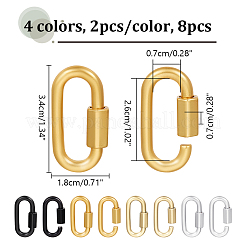 8 Stück 4 Farben Legierung Schraube Karabiner Schloss Charms&nbsp;FIND-UN0003-30