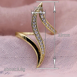 Anneaux en laiton micro pave clair zircone cubique&nbsp;FS-WG577CE-01