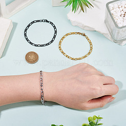 3 Stück 3 Farben 304 Edelstahl Mutter-Sohn-Kettenarmbänder&nbsp;BJEW-TAC0067