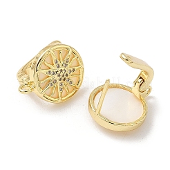 Boucles d'oreilles créoles en laiton avec pavé de zircon cubique transparent&nbsp;KK-G536-09G
