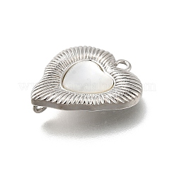 Messing-Pflaster-Anhänger mit Muscheln in Naturweiß&nbsp;LS-KK-U061-13P