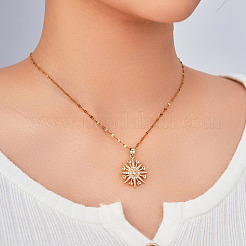Elegante Vintage Messing Pavé klare Zirkonia Herz Schneeflocke romantische Anhänger Halsketten für Frauen&nbsp;CV7091-2