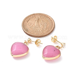 Boucles d'oreilles pendantes avec pierres précieuses en forme de cœur&nbsp;EJEW-JE05147