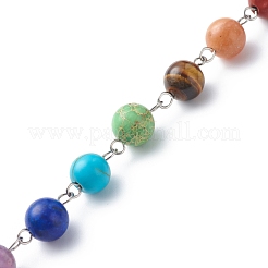 Pendoli da rabdomanzia a goccia con pietre preziose miste naturali e sintetiche chakra&nbsp;PALLOY-JF01883-02